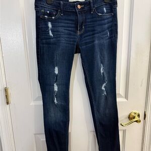 Hollister Dark Blue Distressed Skinny Jeans
